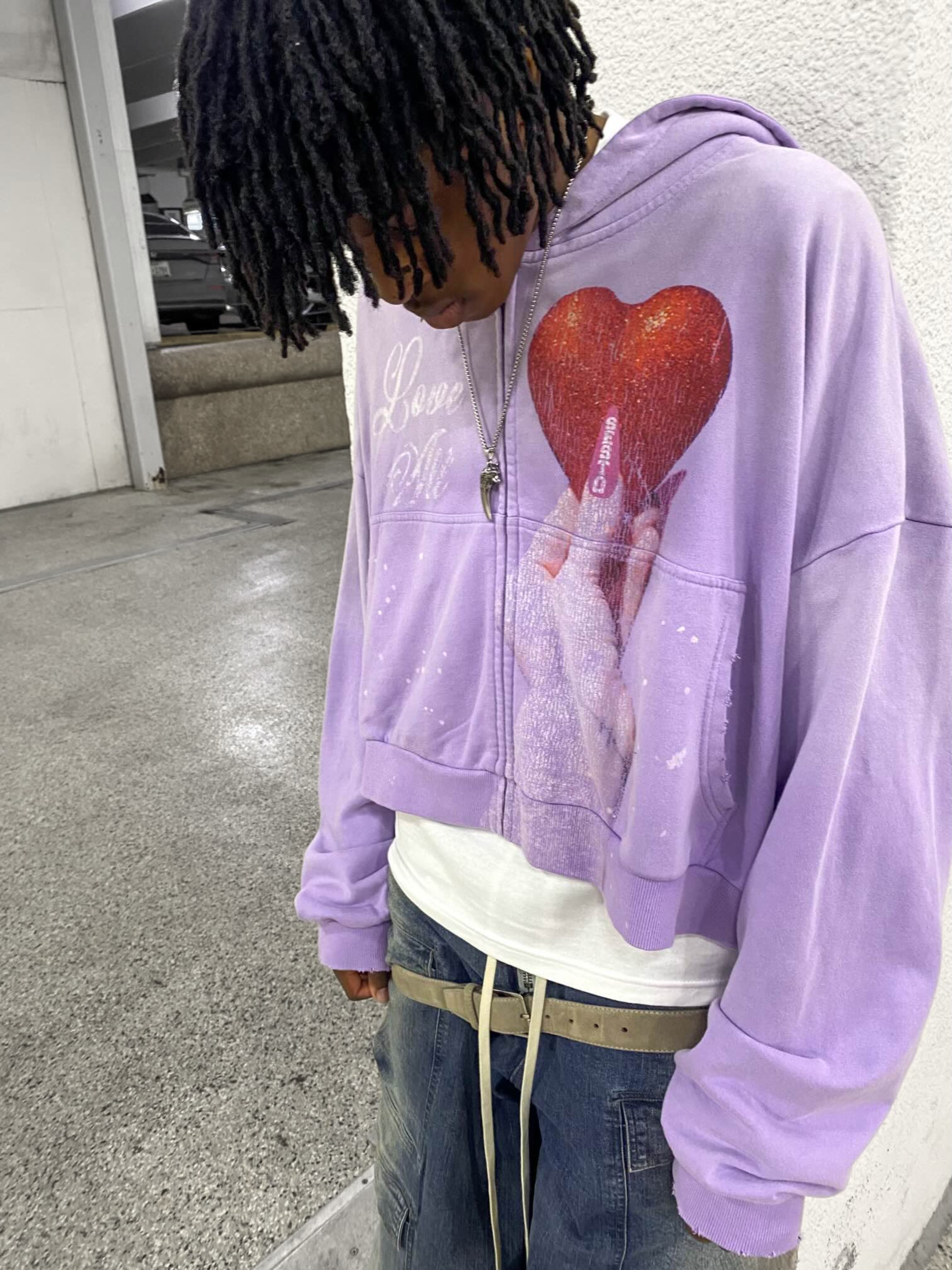 "Love All" Zip-Up: Lilac